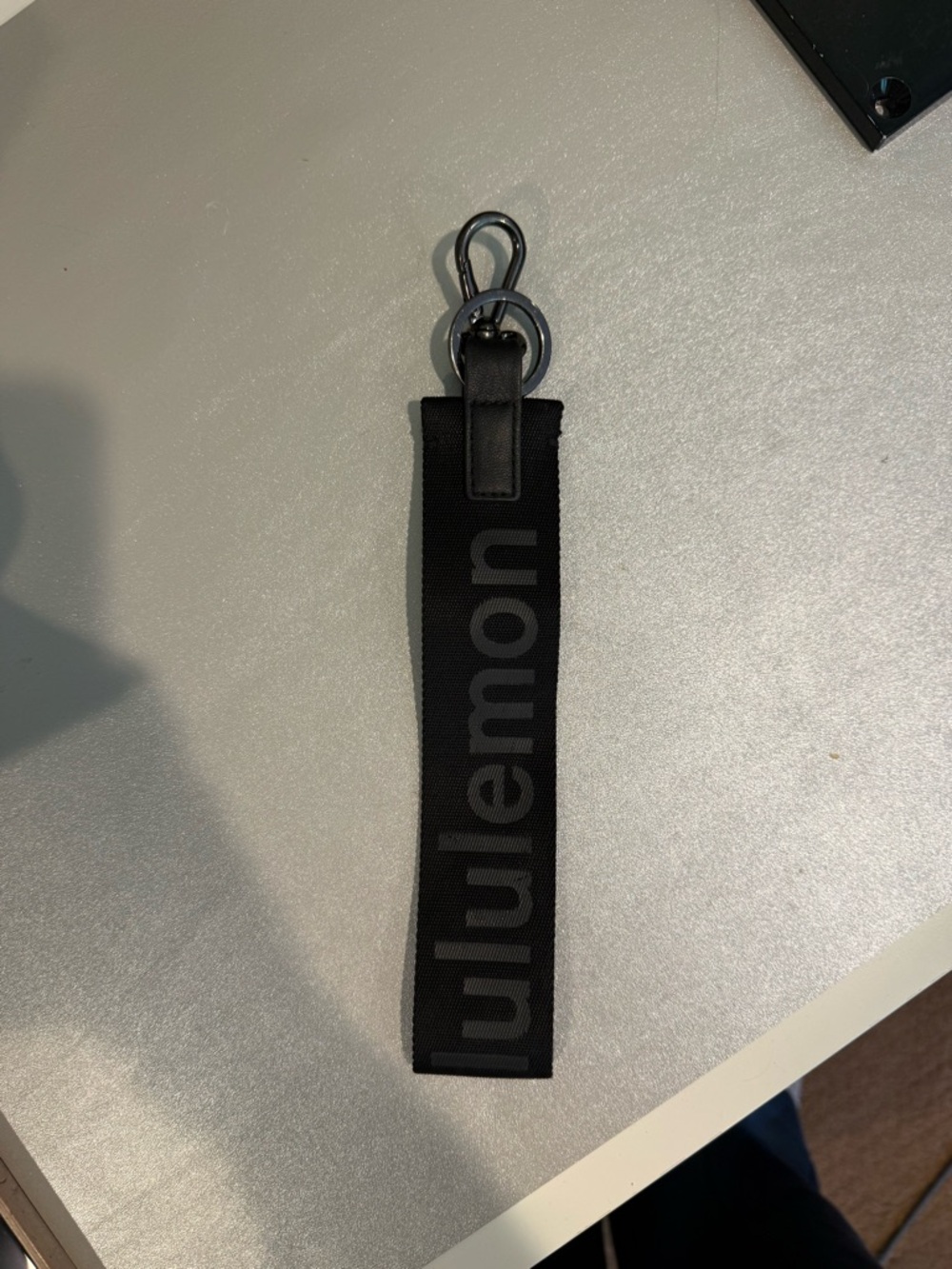 Lululemon Black Logo Keychain Strap